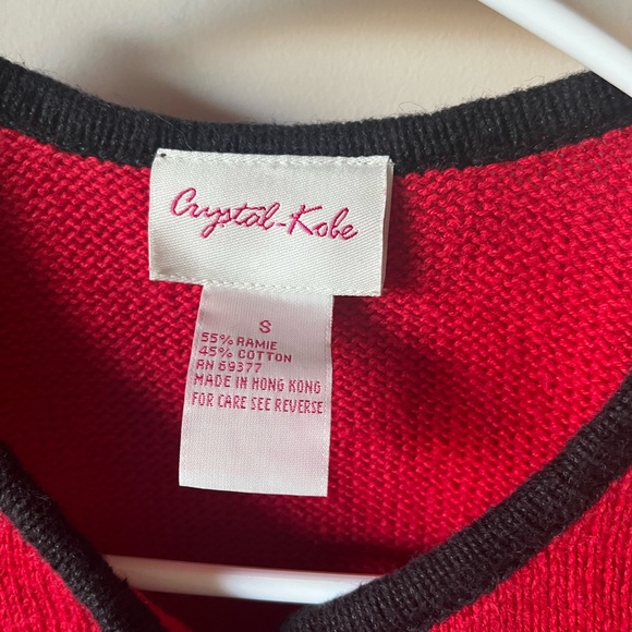 Crystal Kale Scottie Scottish Terrier Red Christmas Holiday Sweater Vintage - Picture 4 of 7